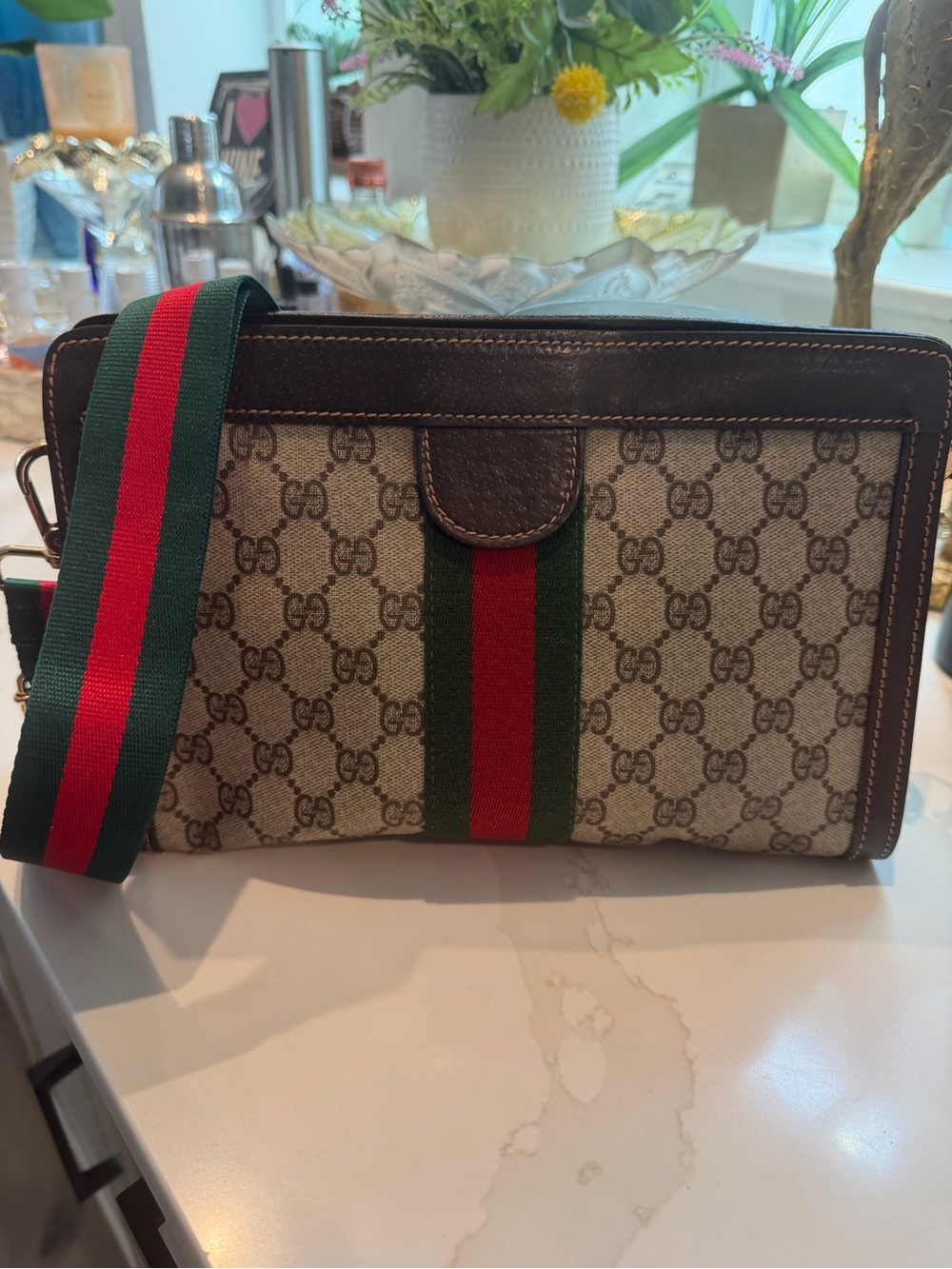 Authentic Gucci GG Canvass Pouch/Accessory Bag